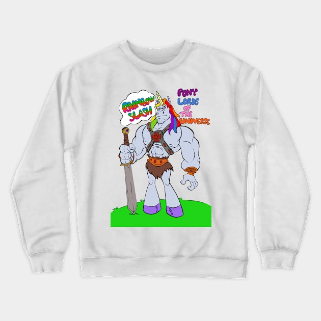 Rainbow Slash Crewneck Sweatshirt by Johnny Skulls Designs 